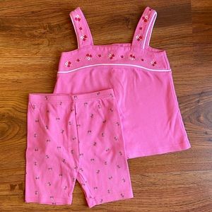 Gymboree pink floral tank and shorts set size 5yrs